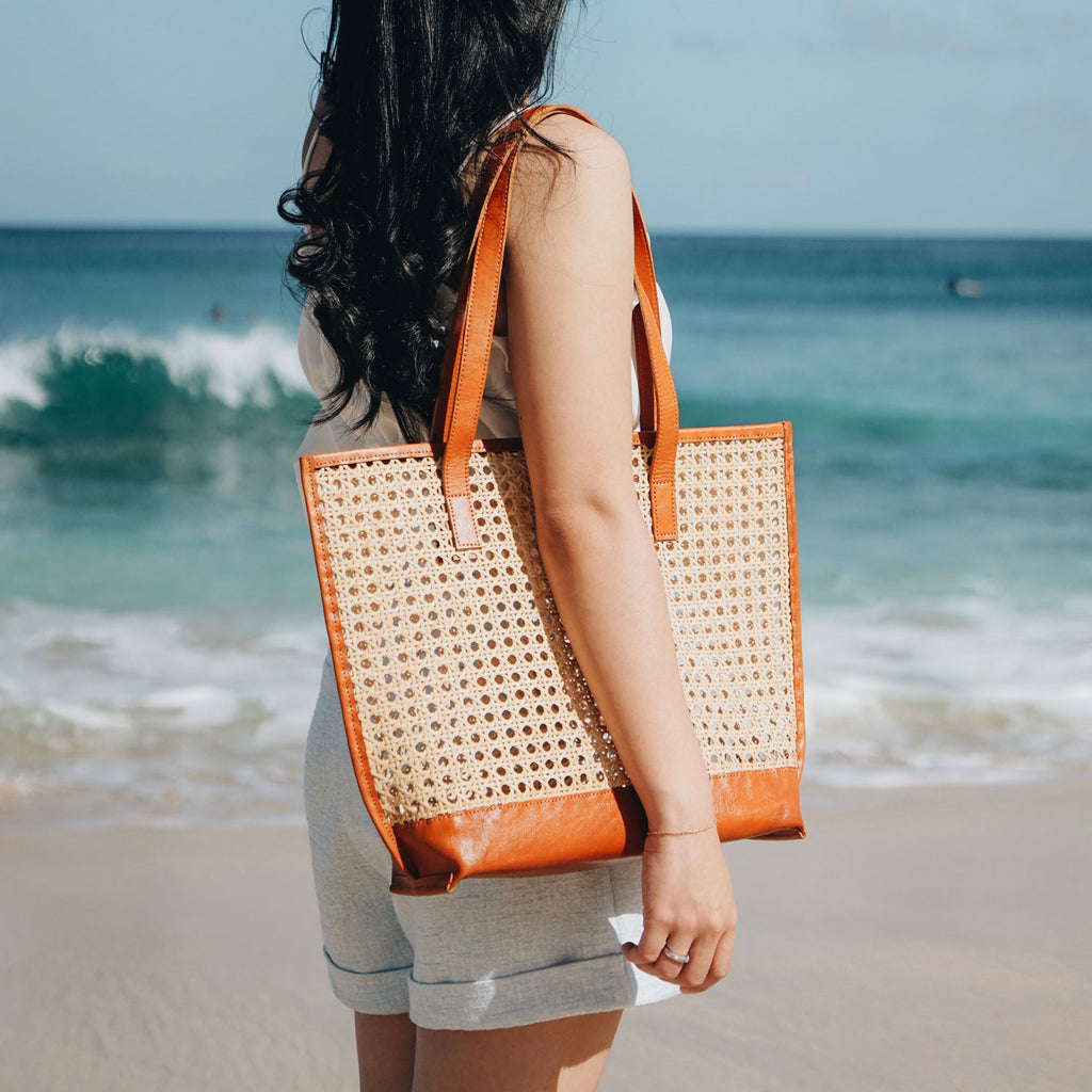 Cane discount beach bag