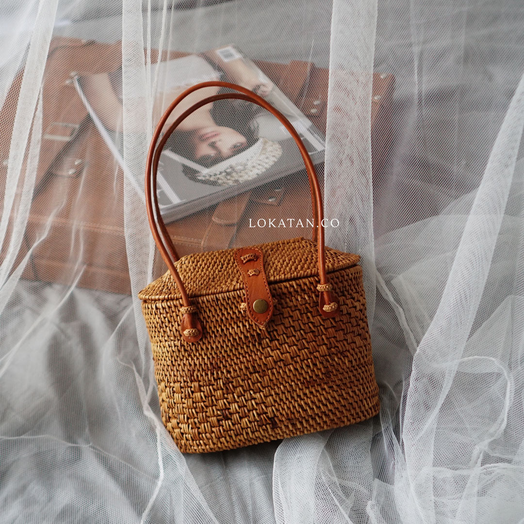 Trapeze Rattan Handbag